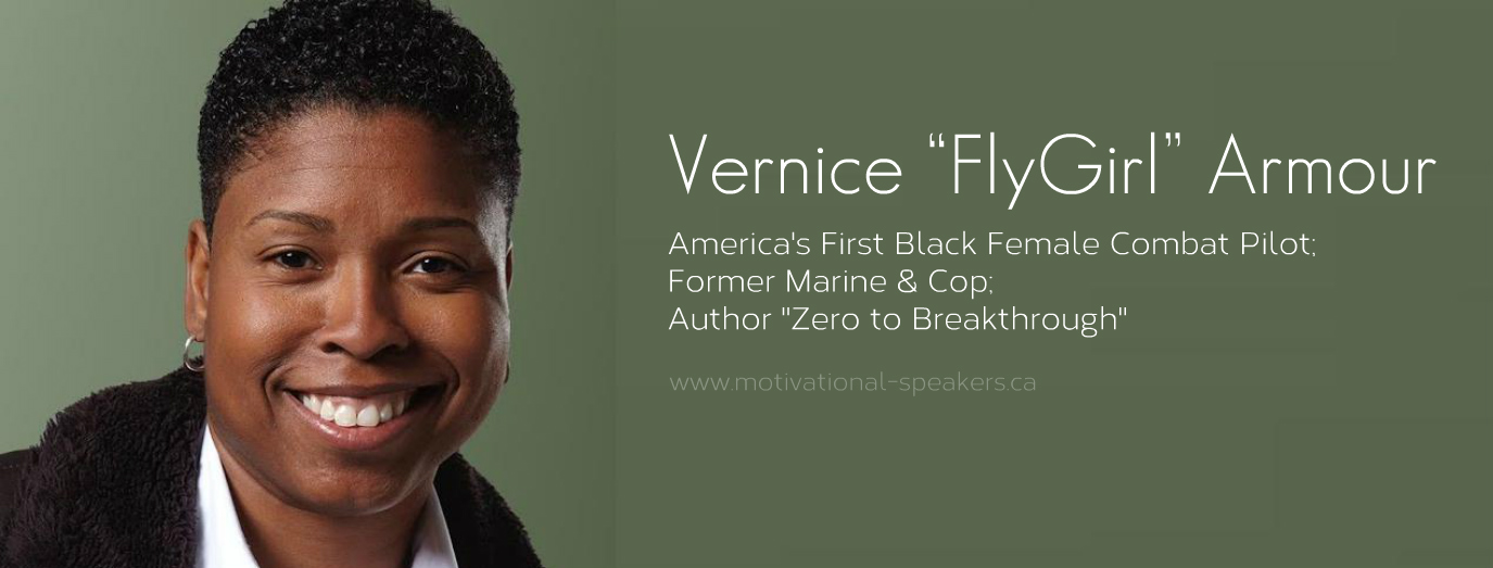 Booking speaker Vernice “FlyGirl” Armour America’s First Black Female Combat Pilot